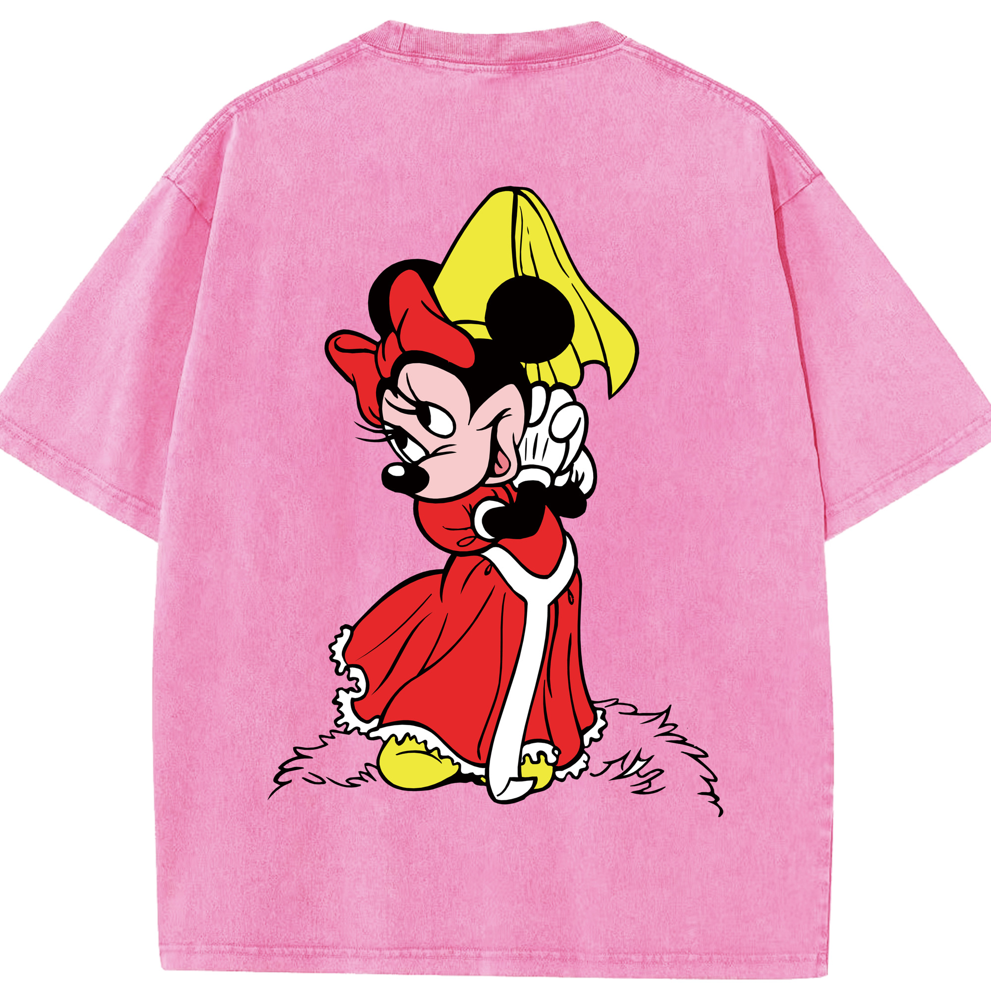 （画像用） ミッキーマウス Mickey Mouse 綿100% ヴィンテージ風 半袖Tシャツ（背面プリント）